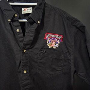 Chase Authentics Mens Black NASCAR‎ 50th Anniversary Short Sleeve Button Down XL